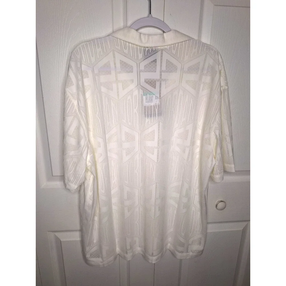 Jordan Flight Short Sleeve Knit Button Down White HF9363 133 size XL